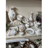 Aynsley 'Cottage Garden' china - 14 items including 3 lidded boxes in the forms of elephant,