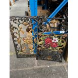 Two wrought iron panels.