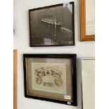 Two framed ship photographs; one depicting the RMSS Olympic 1933 and the other SS Graceful