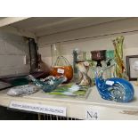 Art glass- 12 items including Alum Bay (IOW) and Scottish examples together with 4 coloured wine