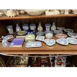 Wedgwood jasper wares- 28 items in blue, green & lilac including a Rolls Royce Spirit of Ecstasy