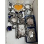 A collection of Silver Scenes photo/picture frames and ornaments, 14 in total.
