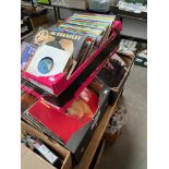 3 boxes of LPs (over 250), including Beatles, Elvis, Tommy Steele, Chubby Checker, and Aneka.