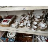 Approx. 50 pieces of Royal Albert Old Country Roses, plus some place mats and table cloth