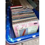 A box of vinyl LP records, Elvis, classical, etc.