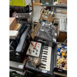 A quantity of electronics / hi-fi to include a Bontempi System 5 keyboard, a Panasonic CD stereo