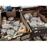 Two boxes of assorted china including antique etc.