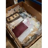 A box of world stamps, etc