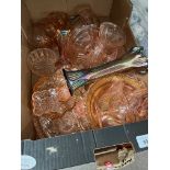 Box of carnival glass