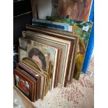 A collection of various paintings and pictures including original works, oils, watercolours,