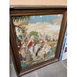 A Victorian framed tapestry, glazed and framed, total 90cm x 108cm.