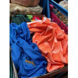 A box of assorted footbal shirts