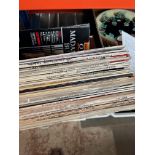 A collection of vinyl records mostly classical and jazz including Mozart, Chopin, Beethoven, Glenn