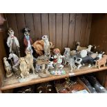 A collection of model animal ornaments including approx. 13 Leonardo dogs and various other animals.