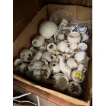 Crested ware including Goss (approx 30) together with miniature teaware including Coalport
