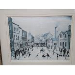 Lawrence Stephen Lowry (1887-1976), "Level Crossing Burton on Trent", offset lithograph, 57cm x