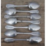 A matched set of seven Irish silver teaspoons, various dates and makers, wt. 3 1/2ozt.