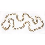 A 9ct gold rolo link chain, lobster claw clasp, sponsor 'NSld', London 1984, length 48cm, wt. 16.3g.