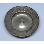 A hallmarked silver dish, 'Rover Club', diam. 83mm, wt. 56.6g.