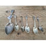 A selection of hallmarked silver spoons, various marks, gross wt. 5.4 ozt.