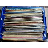 A box of assorted lps & 45s to include Beatles, Rolling Stones, Status Quo, UB40, Dire Straits, John