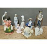 A selection of ornaments to include Lladro, Nao, Franklin Eva Dakbergm Wade, Leonardo Collection,