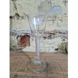 A late 18th century glass with air twist stem and domed foot, height 17.5cm.