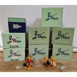 A box of eight assorted PenDelfin figures to include 2006 Event Piece LE#:198, Event Piece 2010,
