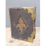 A 19th century gilt metal and leather bound illustrated bible, C & A Ross.