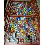 2 trays of assorted HotWheels diecast model vehicles