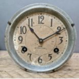 A circa 1950s - 1960s IBM International circular chromed clock.