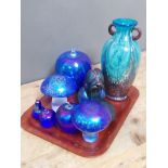A collection of Glasform glass by John Ditchfield, together with Venetian glass vase, tallest
