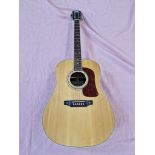 A Jim Deacon acoustic guitar, model AD92-N, with padded bag & extra strings.