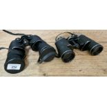 A pair of vintage German Bresser Everest 8 X 40 binoculars together with a pair of Bresser Everest