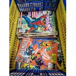 A box of assorted comics to include The Avengers & The Exploits of Spider-man etc.