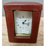 An 8 day Bayard French carriage clock in leather case.