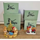 Four PenDelfin figures to include Christmas Morn', 2 x Perfect Harmony, Frosty, all with boxes.