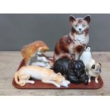 Six assorted animal models including Lomonosov USSR, Royal Copenhagen etc.