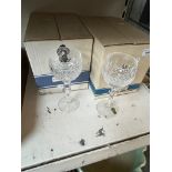 Two boxes sets of four Waterford glasses