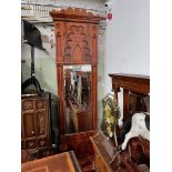 A large 19th century Gothic Revival inlaid mahogany hall mirror.