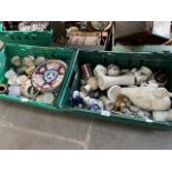 Two boxes of various ceramics