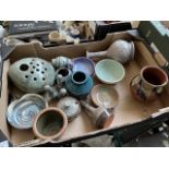 Studio pottery including Dunster, Claverdon, slipware by Broadway Pottery etc. - 14 items