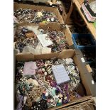 Three boxes of mixed costume jewellery, over 22kg in total.
