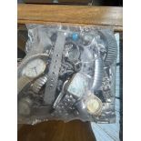 A bag of mixed ladies and gents watches, Montine, Genever, MG, Sekonda, etc.