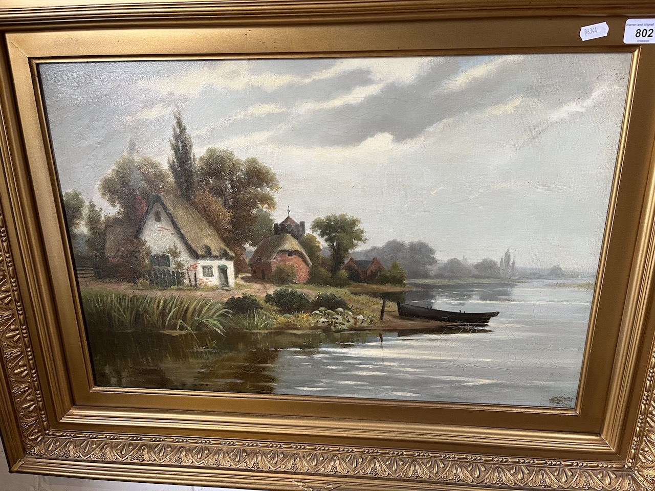 Spencer Leese (British fl1882-1892), river scene, oil on canvas, 60cm x 39.5cm, signed to lower