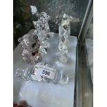 Seven glass animal ornaments