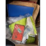 A box containing stamps, loose and in an album