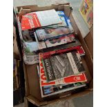 A box of assorted programmes including speedway, football etc.