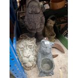 Assorted garden related items including ornaments, metal ware etc.