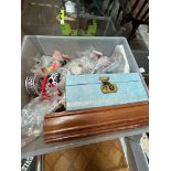 Boxes of cosmetic jewellery, jewellery making items, charms medallions etc